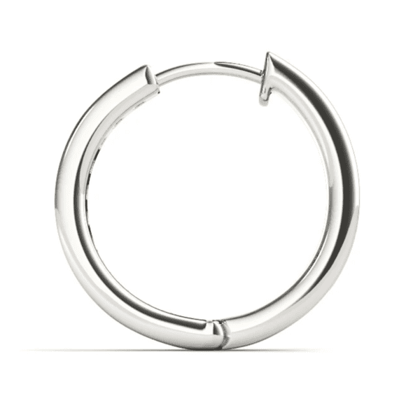 Channel-Set Diamond Hoop Earrings - Image 2